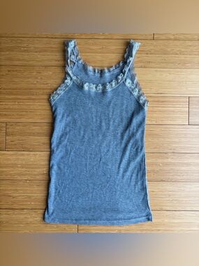 Y2K vintage gray lace tank top